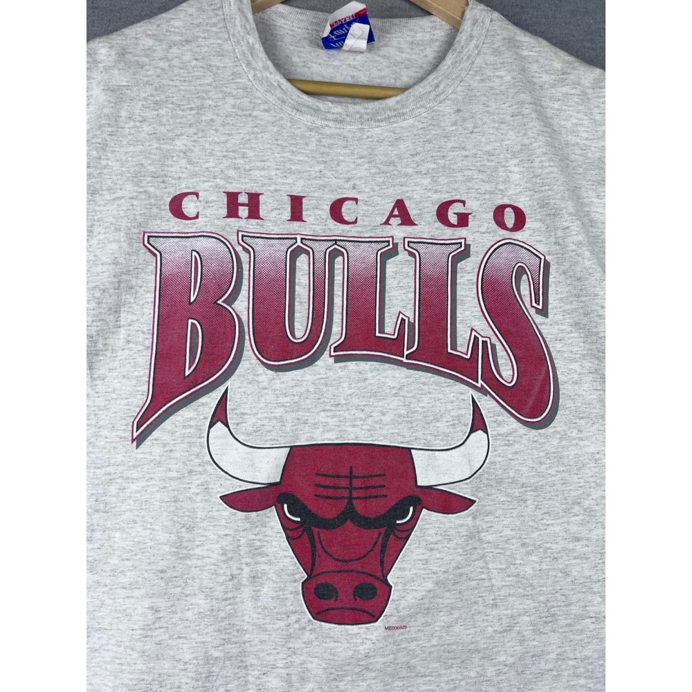 Vintage‎ Chicago Bulls Muscle Tee All Out Fan Apparel Grey Sleeveless Shirt XL